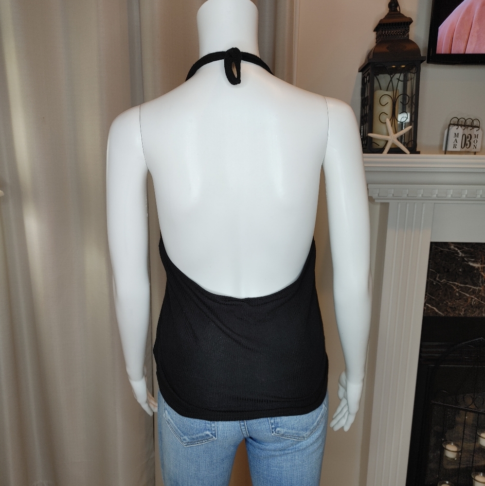 OUT FROM UNDER Halter Top, Black L - Picture 4 of 8